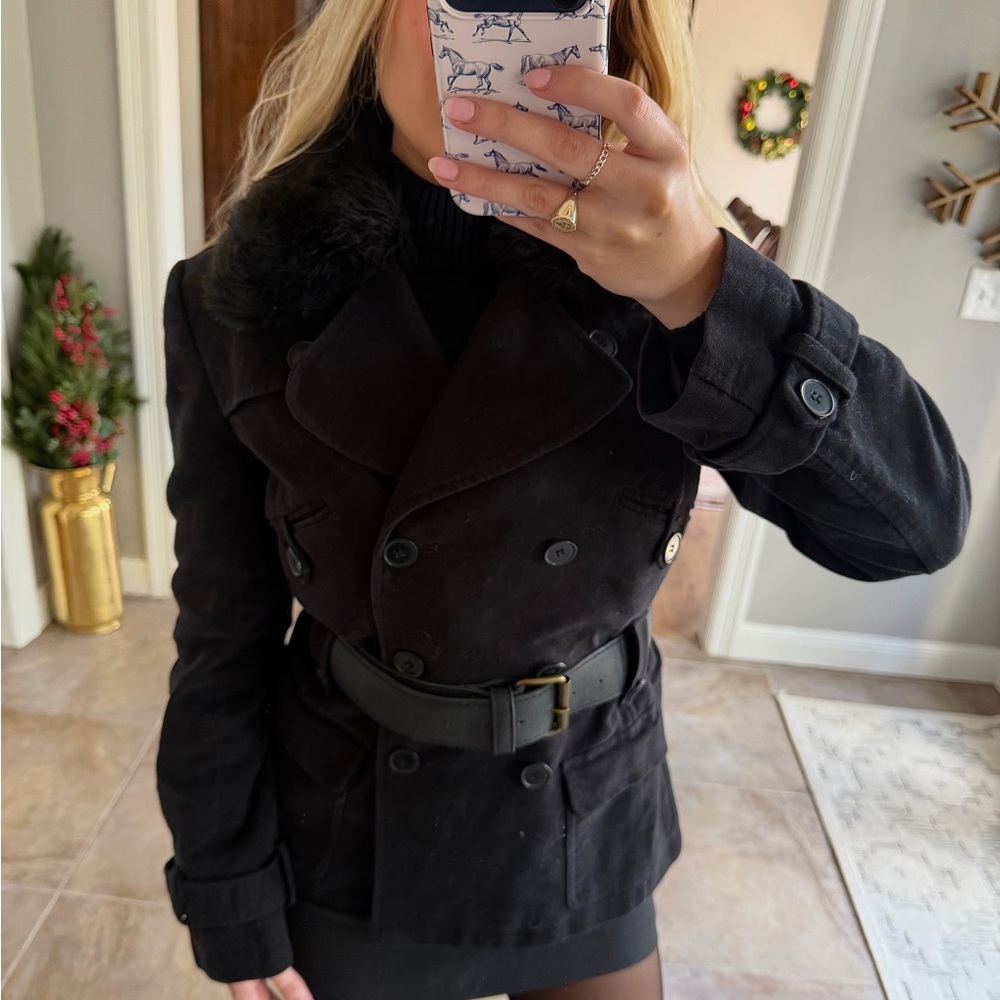 Loft Faux Fur Black Jacket